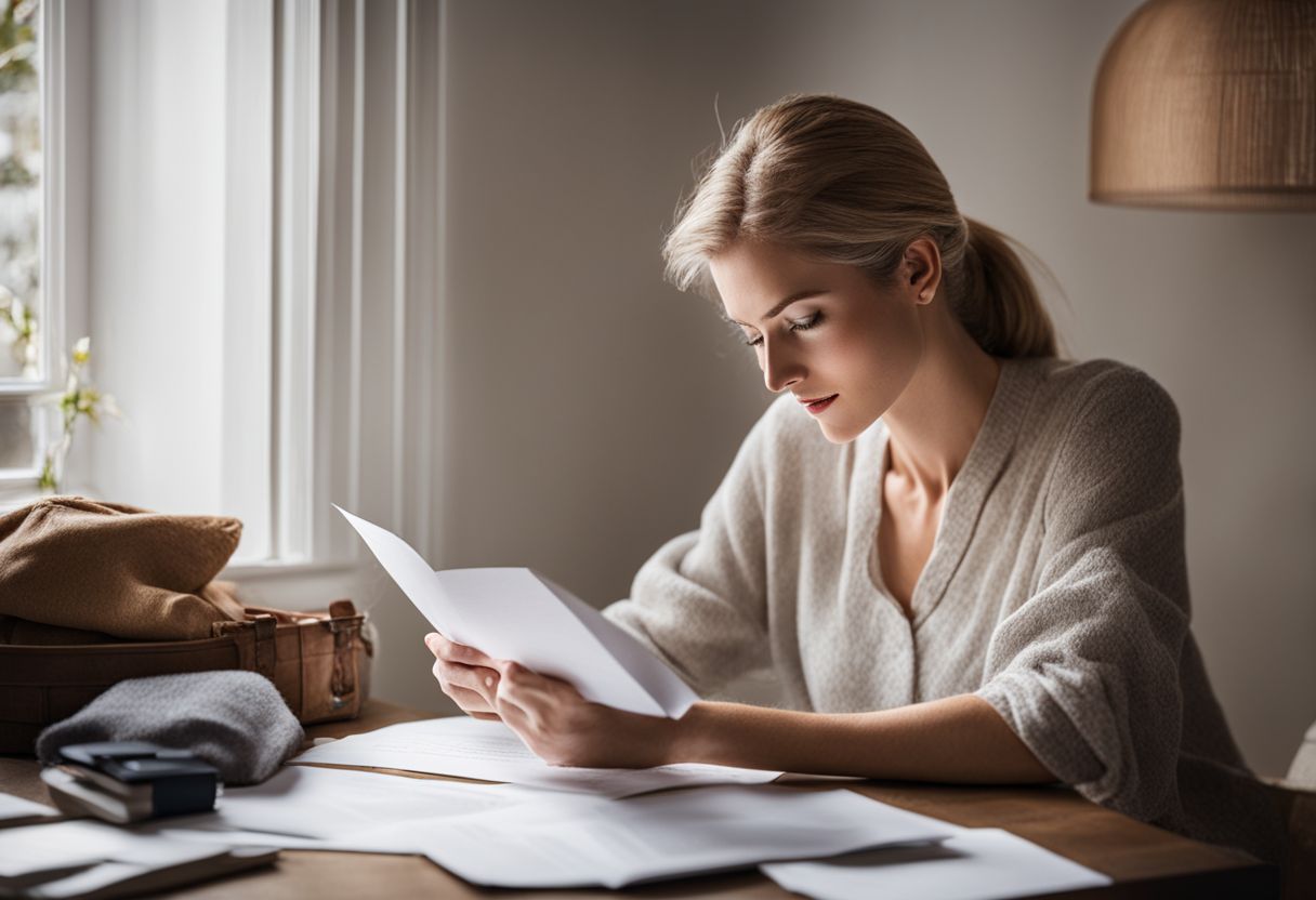 A person reading a genuine ESA letter at home surrounded by comfort items. A person reading a genuine ESA letter at home surrounded by comfort items.