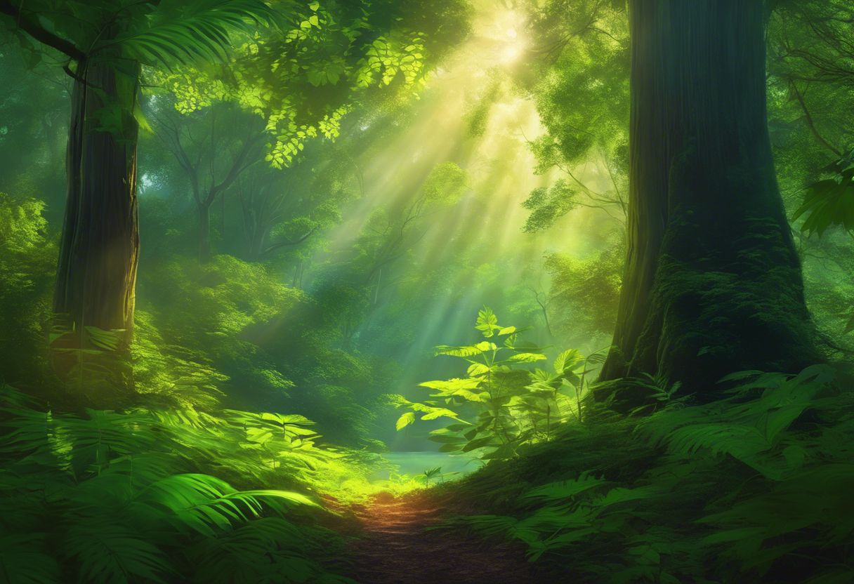 A kratom drink in a serene forest clearing surrounded by trees. A kratom drink in a serene forest clearing surrounded by trees.