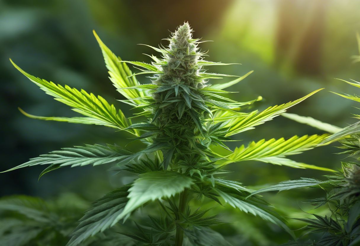 A close-up of a mature cannabis plant in a natural environment. A close-up of a mature cannabis plant in a natural environment.