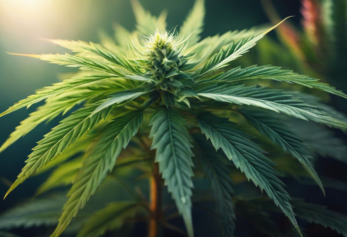 Close-up of a marijuana plant with small amounts of THC. Close-up of a marijuana plant with small amounts of THC.