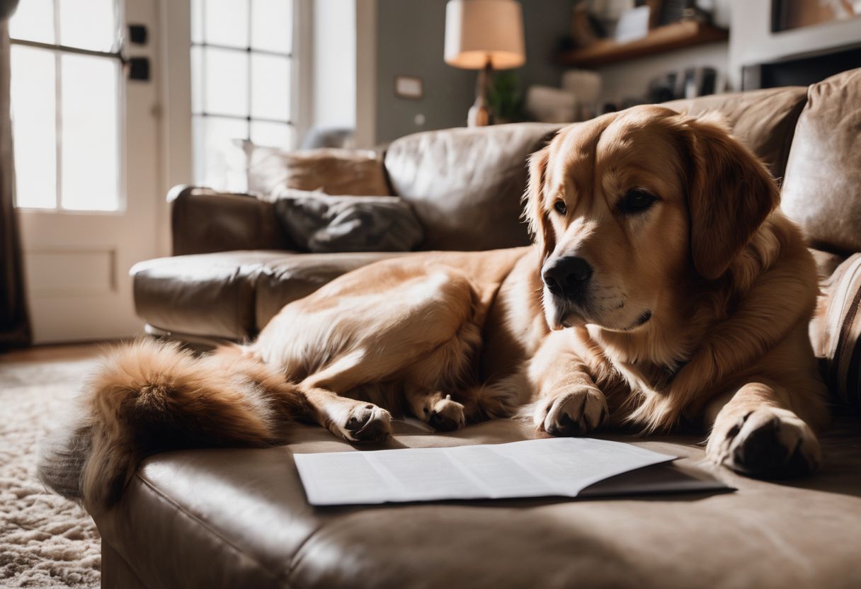 A person with an emotional support animal sitting on a couch. A person with an emotional support animal sitting on a couch.