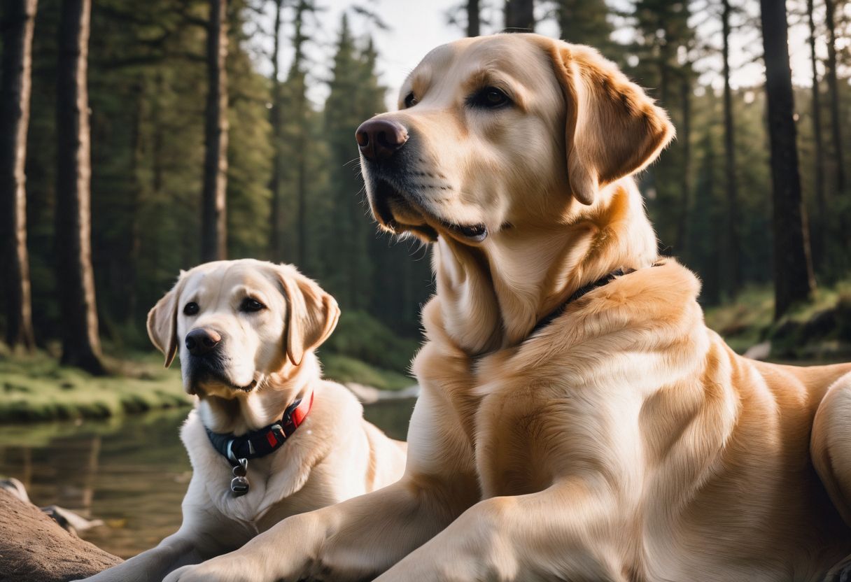 A Labrador providing support to a person during a panic attack. A Labrador providing support to a person during a panic attack.
