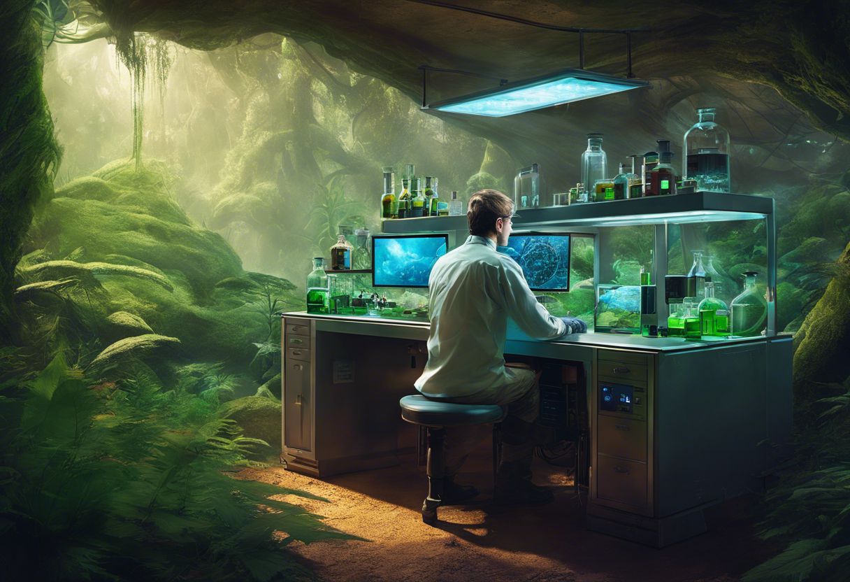 A person surrounded by scientific equipment in a laboratory with synthesized THC-O. A person surrounded by scientific equipment in a laboratory with synthesized THC-O.