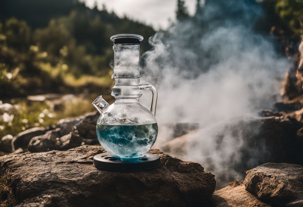 A variety of people enjoying a bong in a bustling atmosphere.