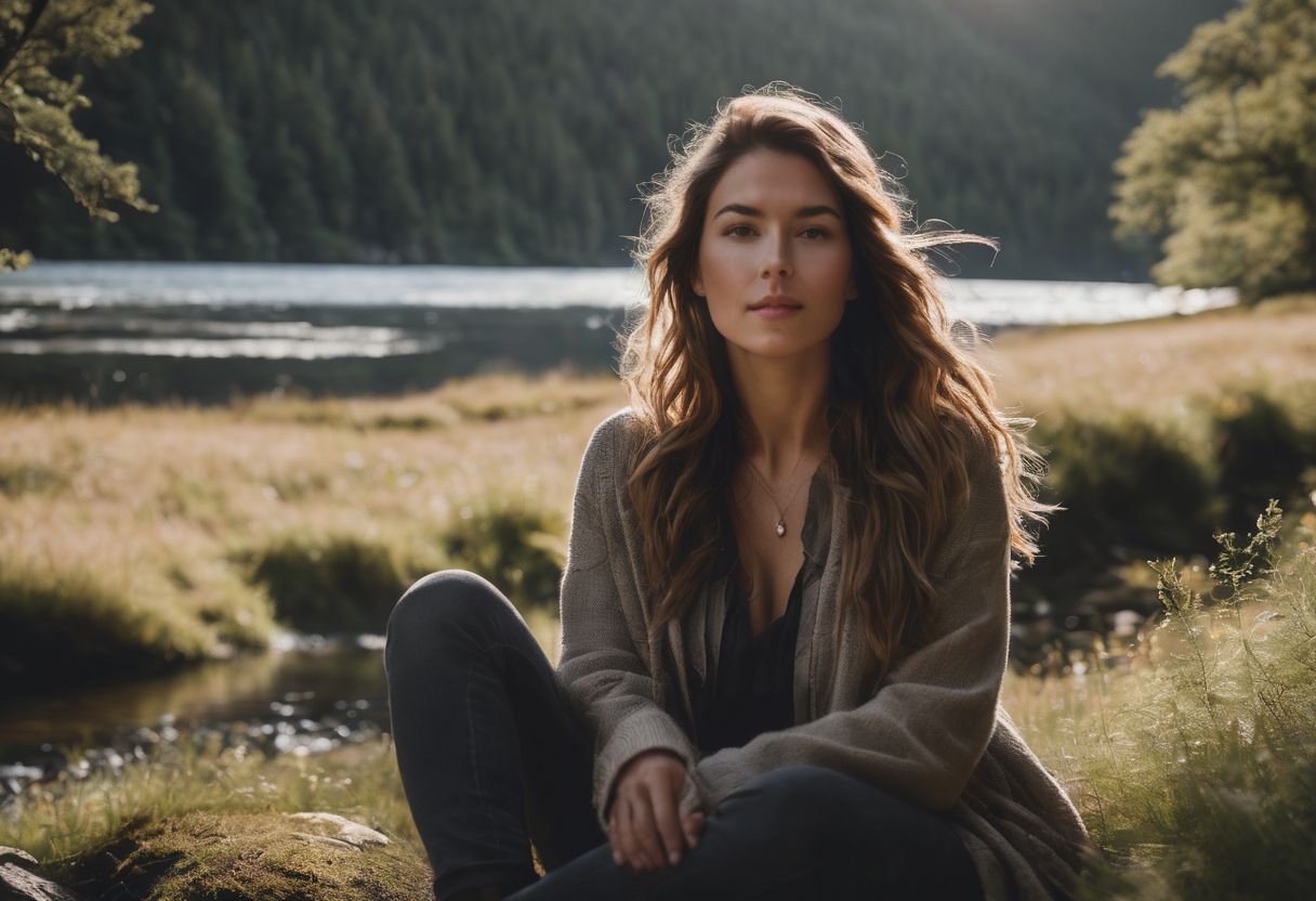 A person peacefully resting in a serene natural environment.