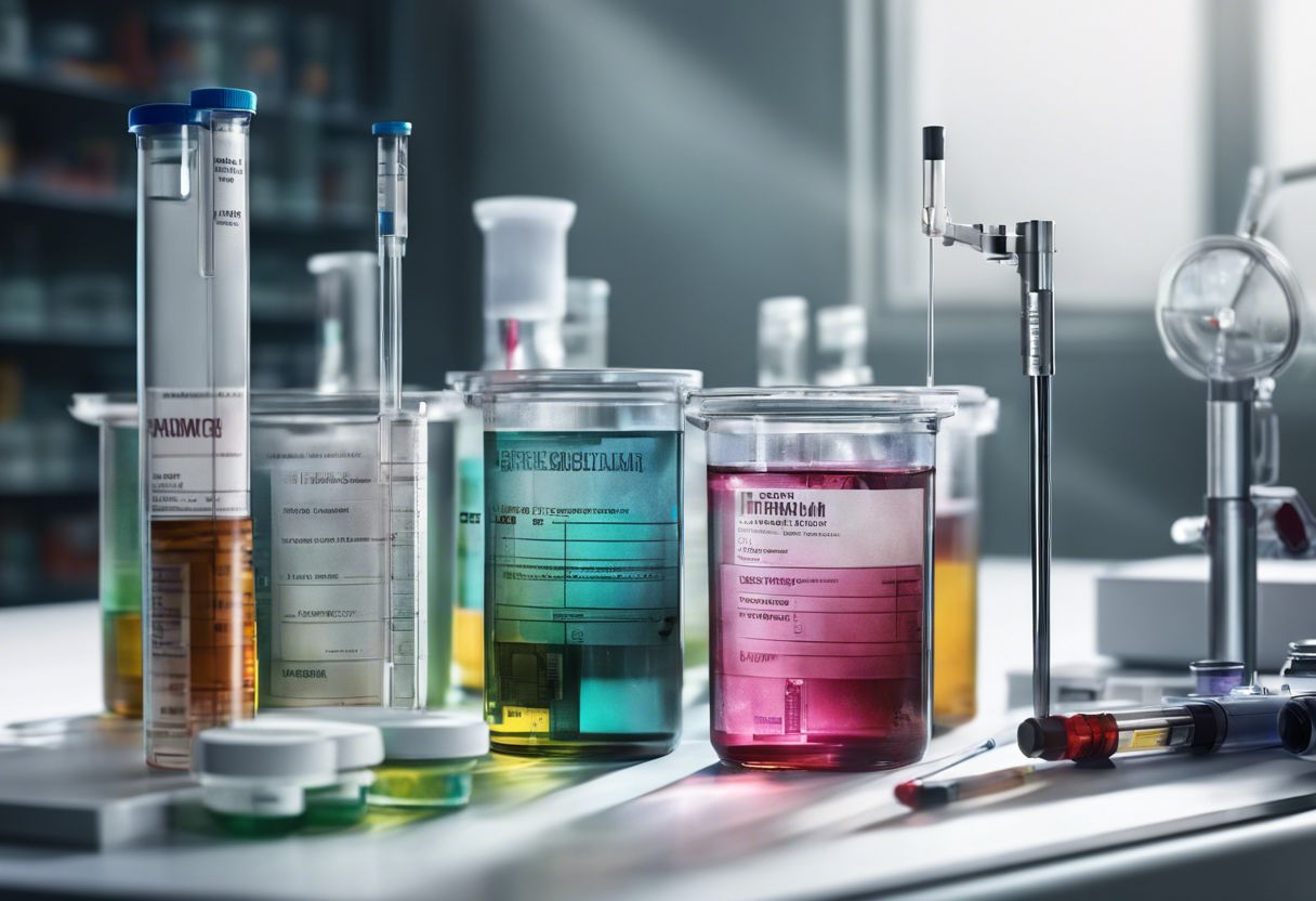 Three drug testing kits on a clean lab table. Three drug testing kits on a clean lab table.