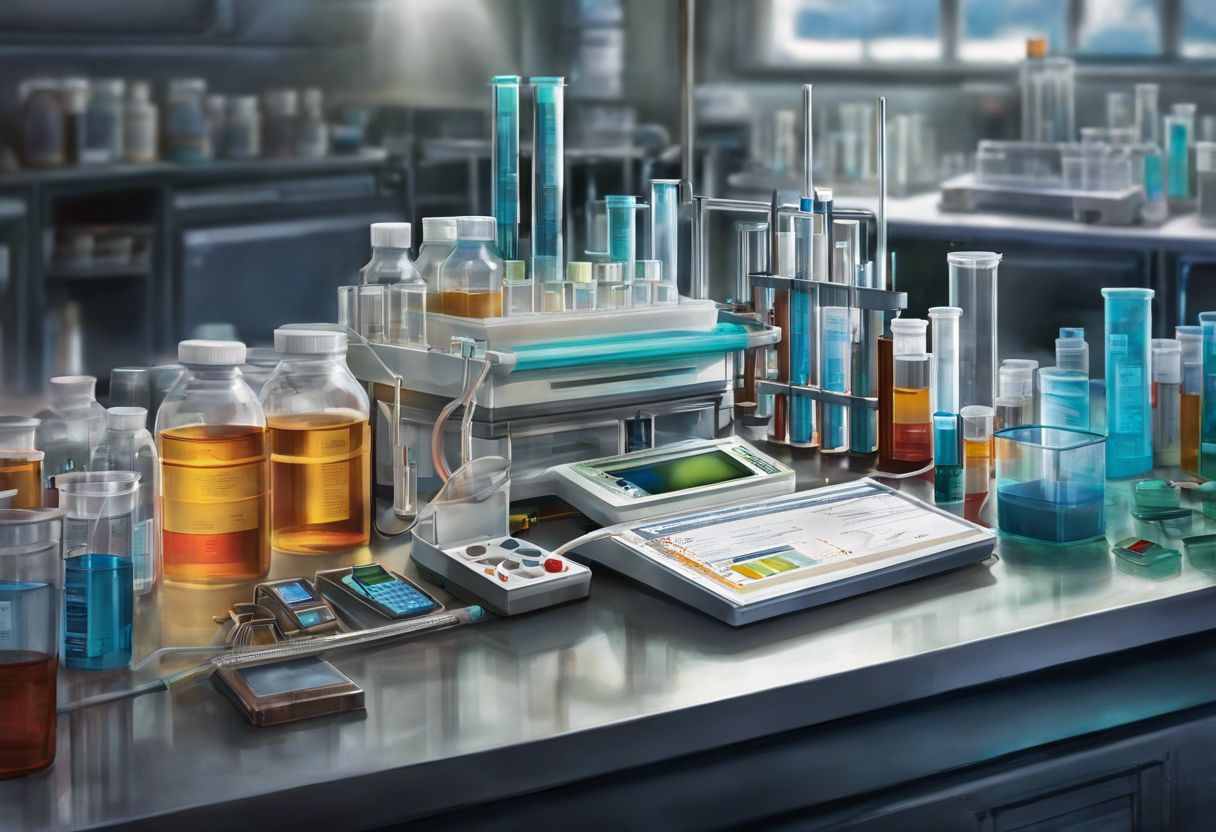 A collection of drug testing kits in a sterile laboratory setting.