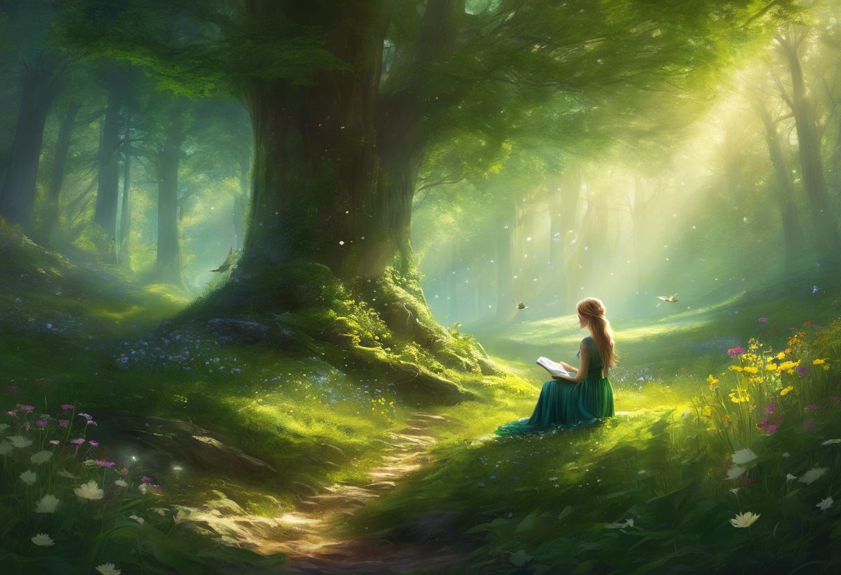 A person reads a weed detox kit label in a serene forest. A person reads a weed detox kit label in a serene forest.