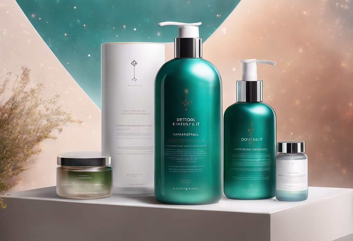 A detox kit with various products in a modern bathroom. A detox kit with various products in a modern bathroom.