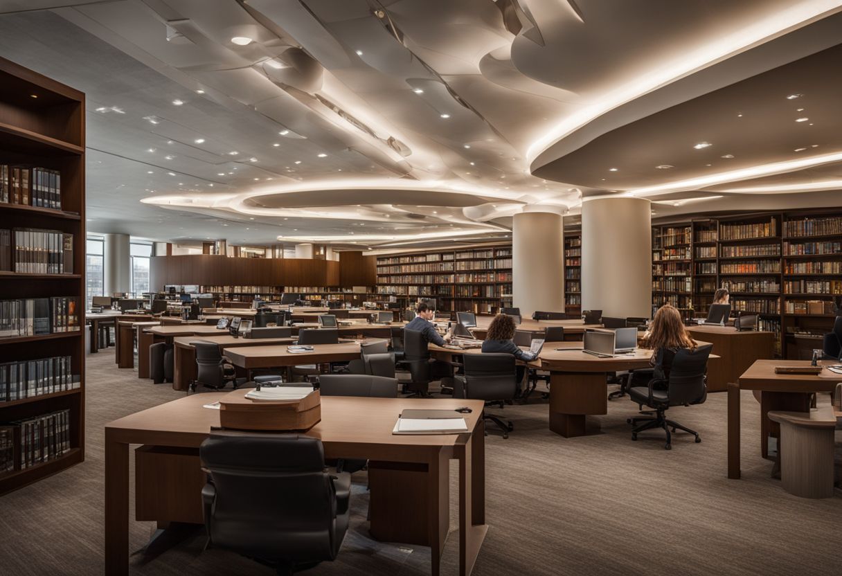 A person studying regulations on background checks at a law library. A person studying regulations on background checks at a law library.