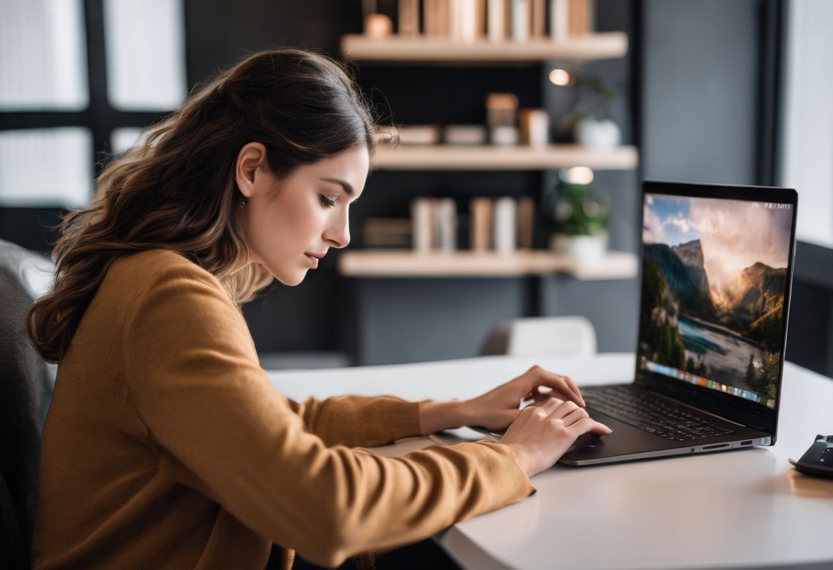 A person using a laptop to search for middle names. A person using a laptop to search for middle names.